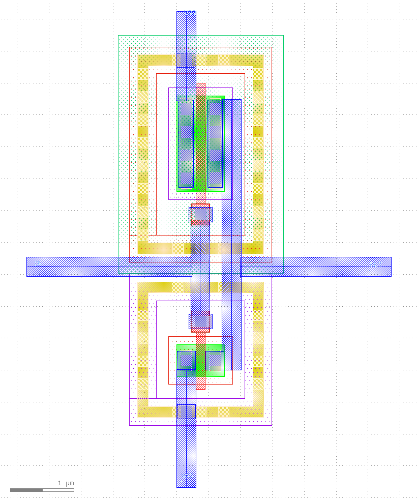 CMOS inverter using Klayout