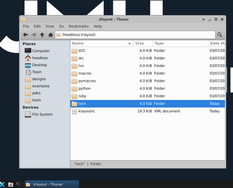 KLayout folder