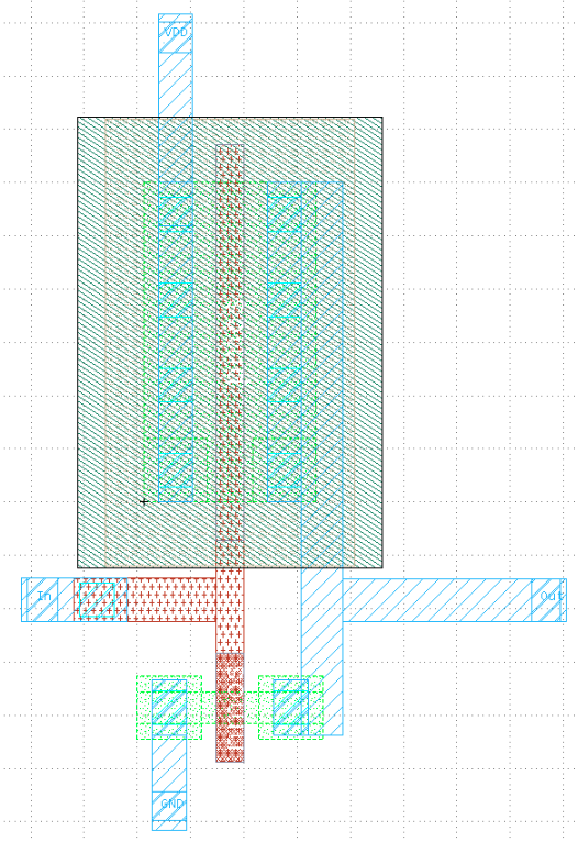 CMOS inverter design using Klayout