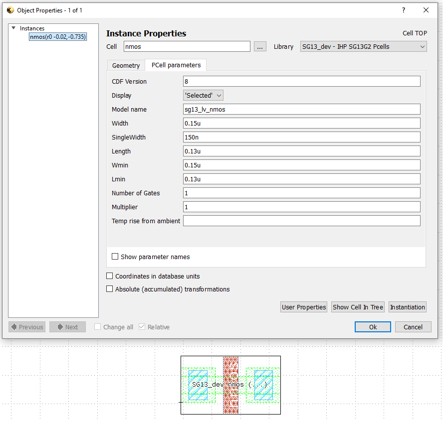 CMOS  inverter design using Klayout